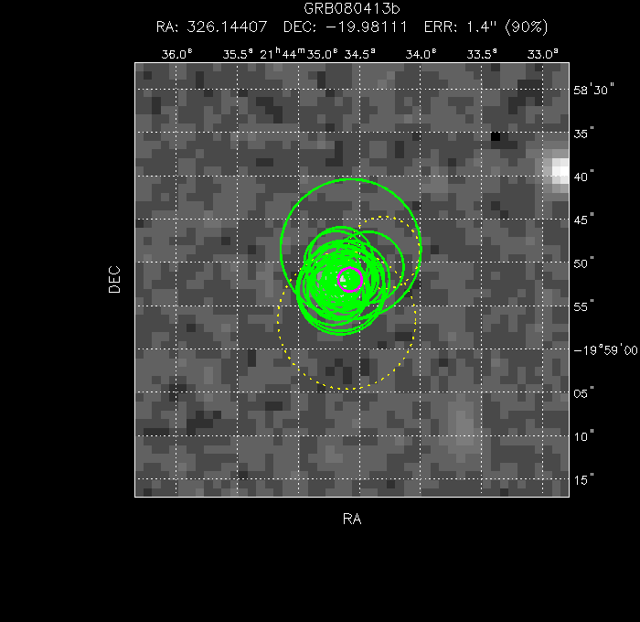 V-band image with the final position and all component positions