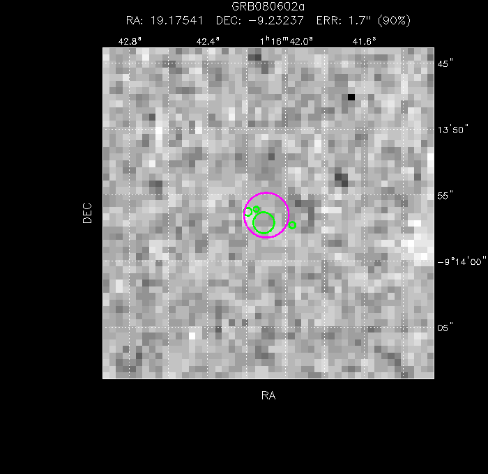 V-band image with the final position and all component positions