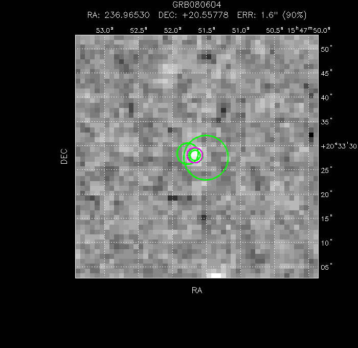 V-band image with the final position and all component positions