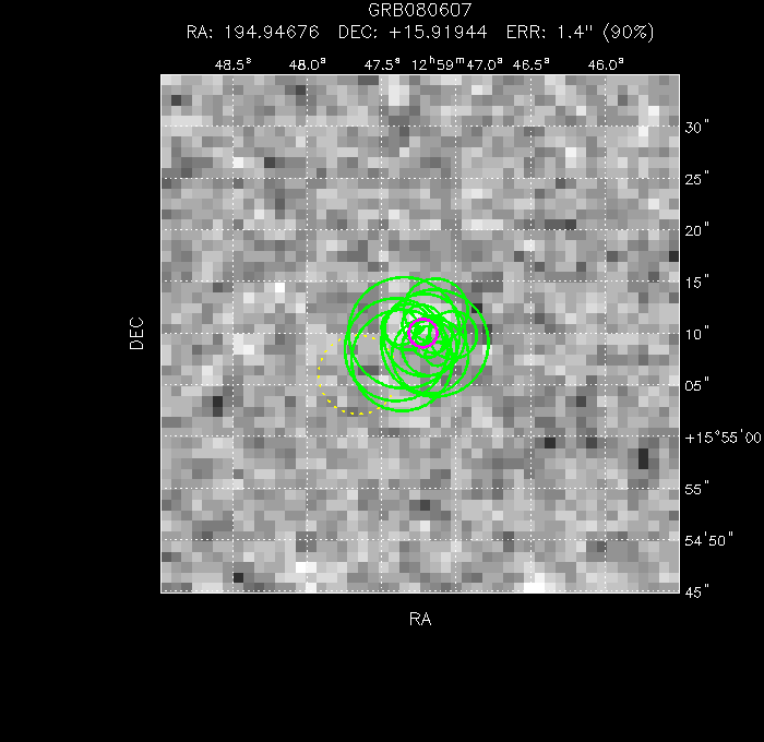 V-band image with the final position and all component positions