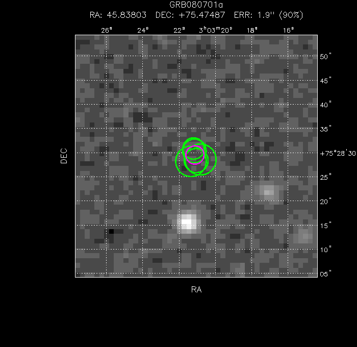 V-band image with the final position and all component positions