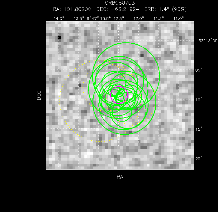 V-band image with the final position and all component positions