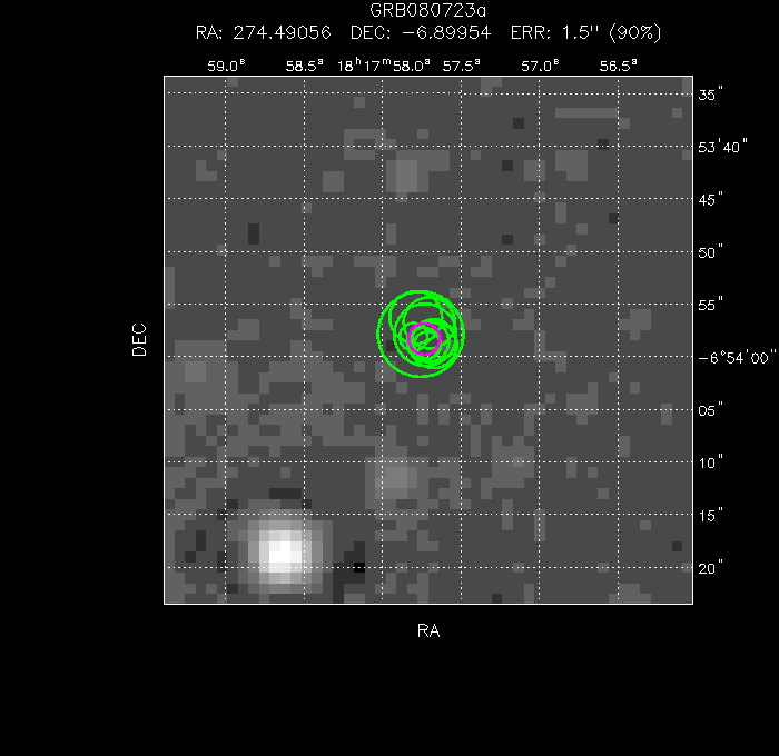 V-band image with the final position and all component positions