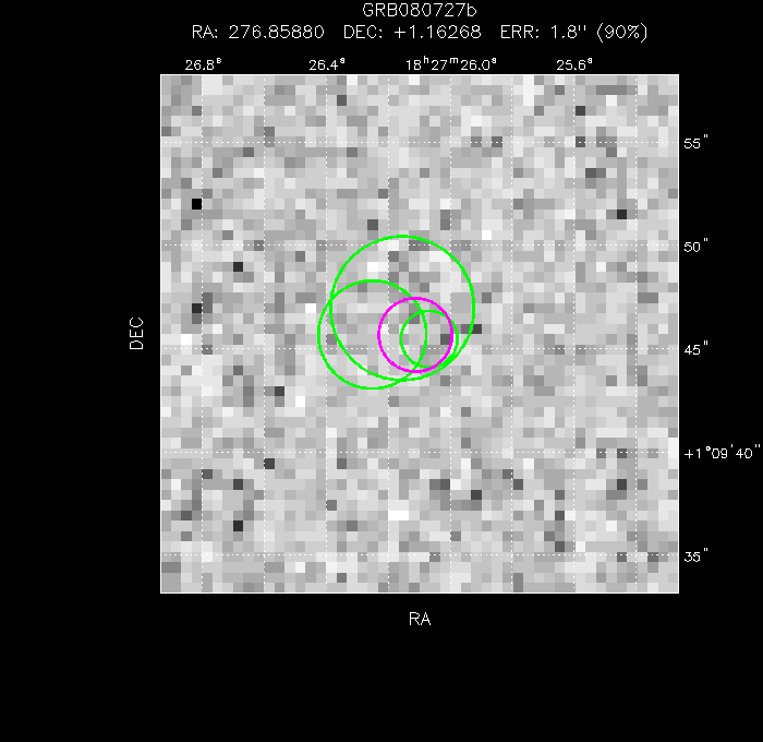 V-band image with the final position and all component positions