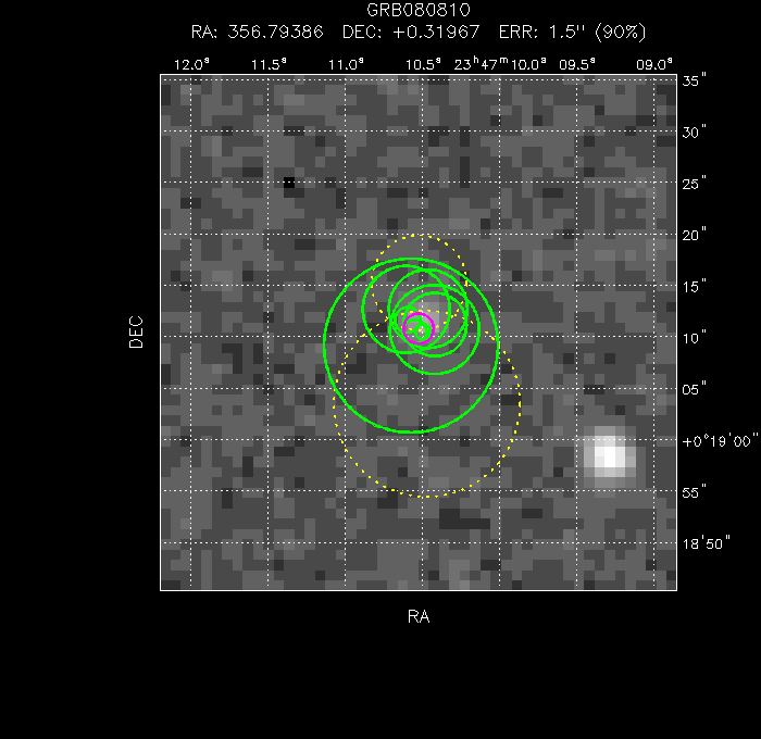 V-band image with the final position and all component positions