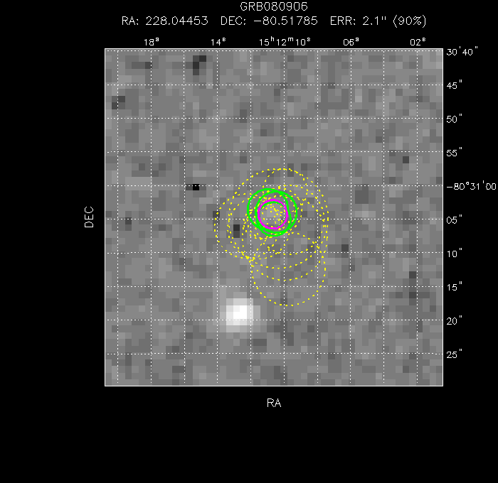 V-band image with the final position and all component positions