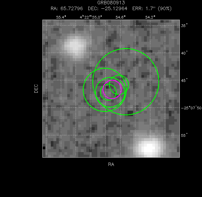 V-band image with the final position and all component positions