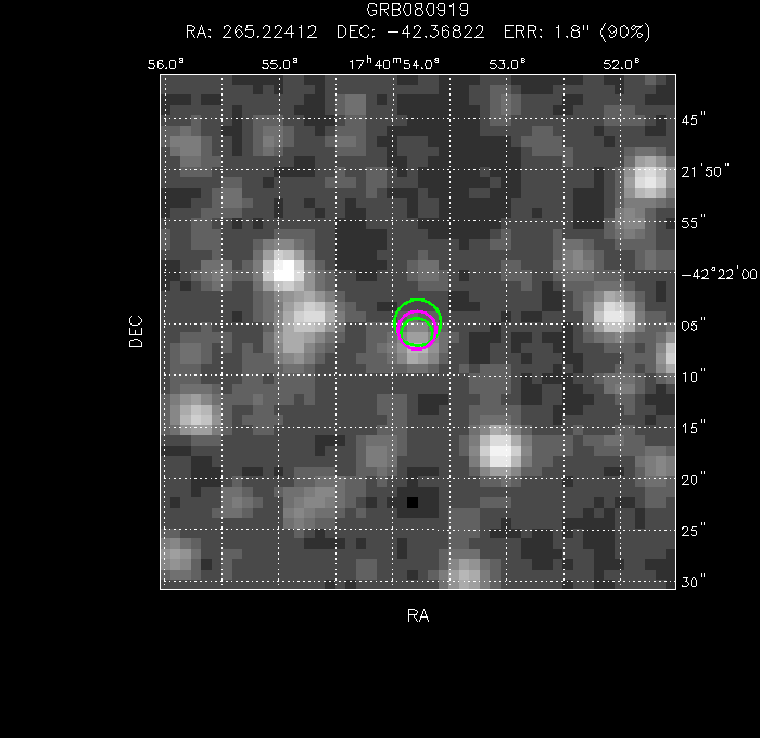 V-band image with the final position and all component positions