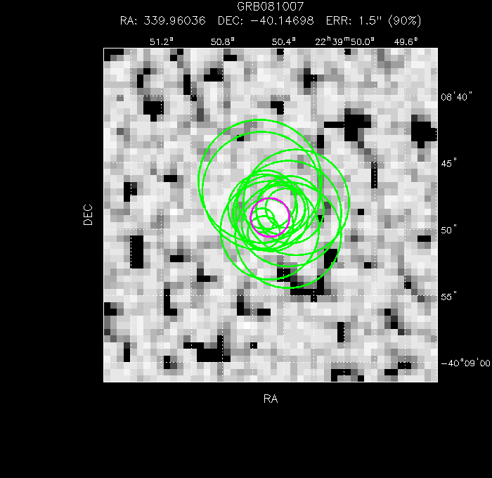 V-band image with the final position and all component positions