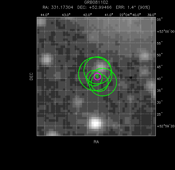 V-band image with the final position and all component positions