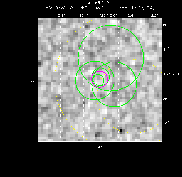 V-band image with the final position and all component positions