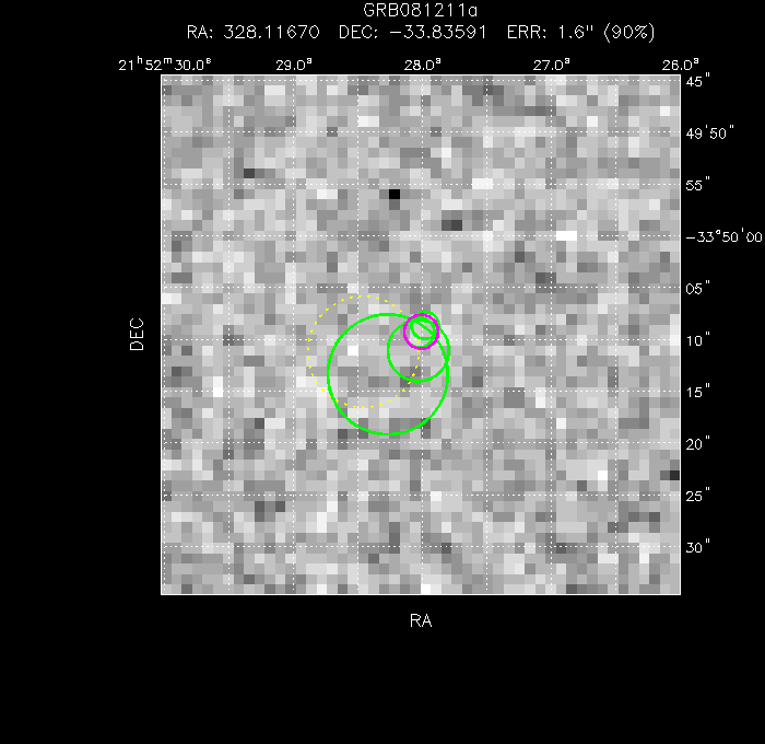 V-band image with the final position and all component positions