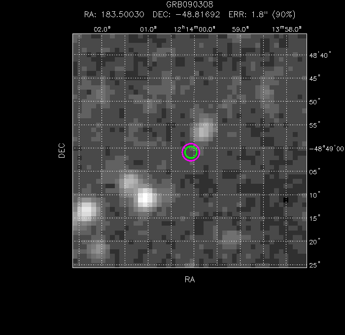 V-band image with the final position and all component positions