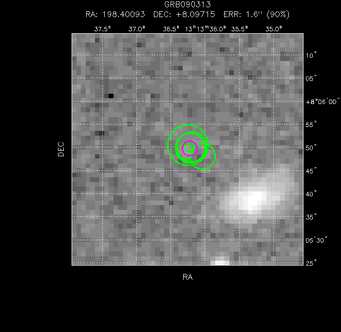 V-band image with the final position and all component positions