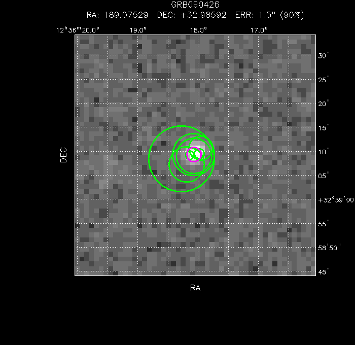 V-band image with the final position and all component positions