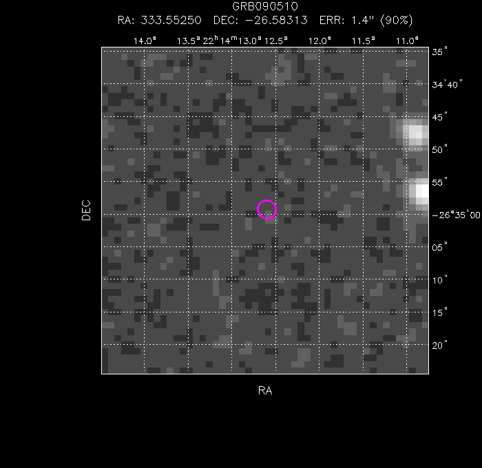 UVOT image with the final position