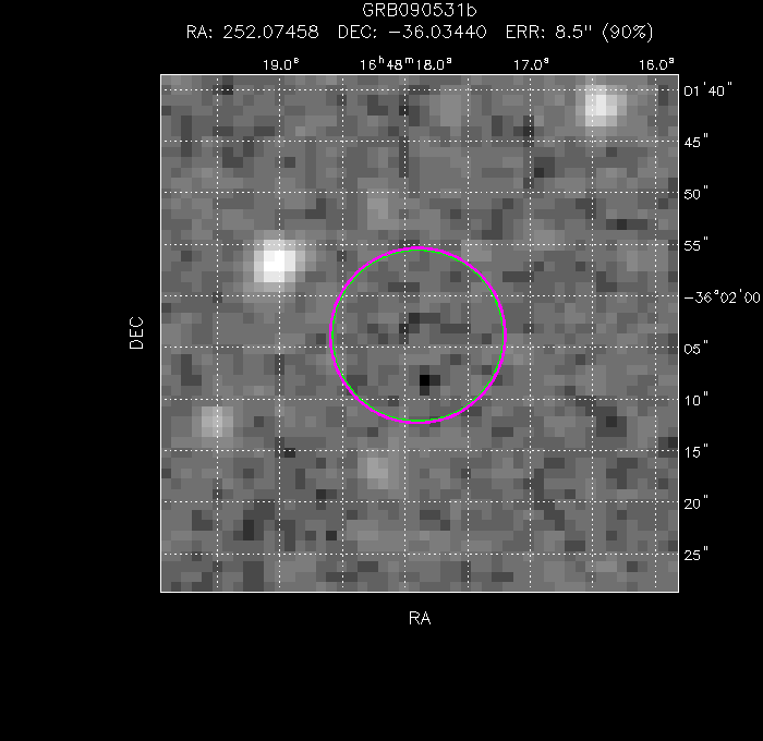 V-band image with the final position and all component positions