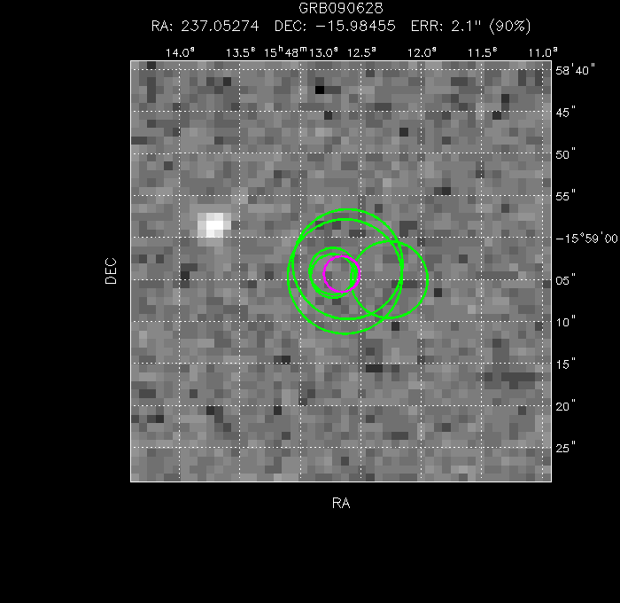 V-band image with the final position and all component positions