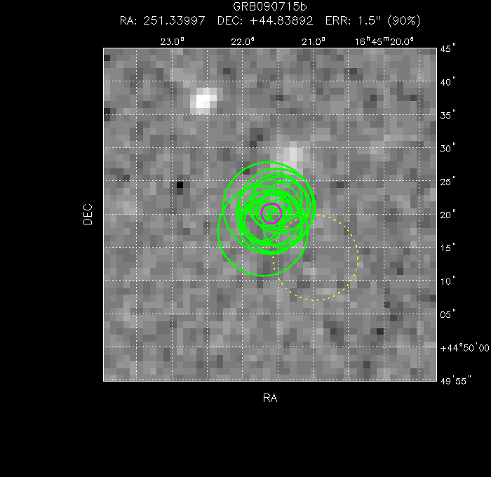 V-band image with the final position and all component positions