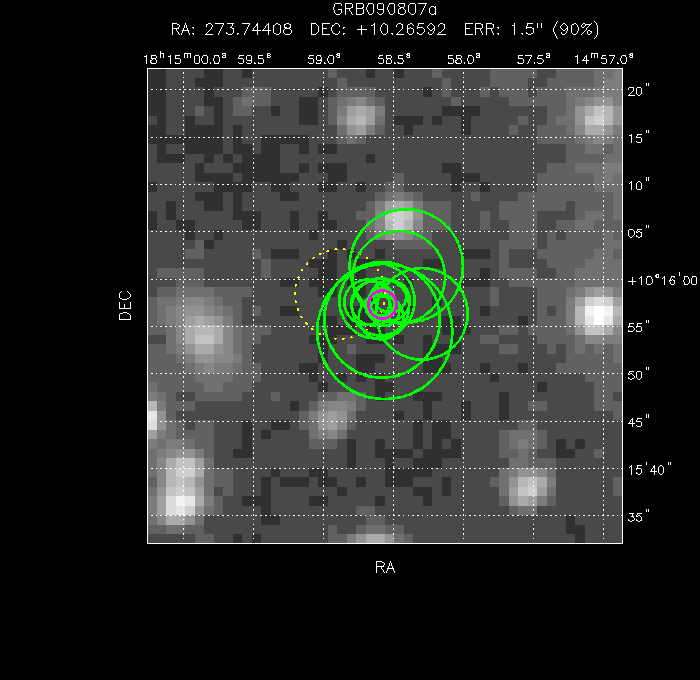 V-band image with the final position and all component positions