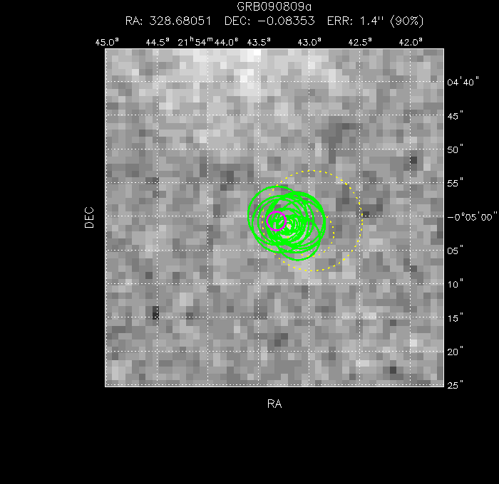 V-band image with the final position and all component positions