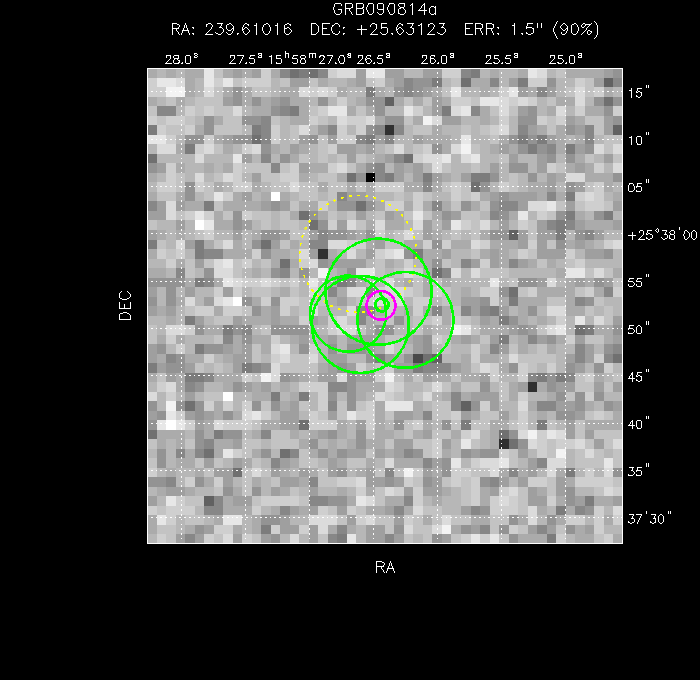 V-band image with the final position and all component positions