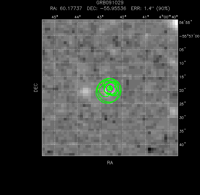 V-band image with the final position and all component positions