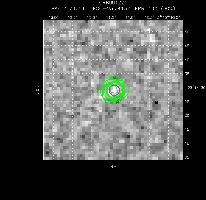 V-band image with the final position and all component positions