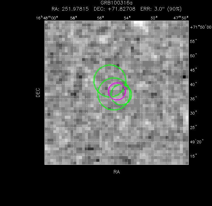 V-band image with the final position and all component positions