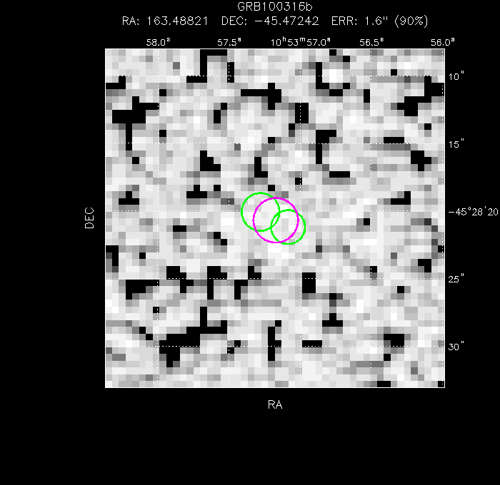 V-band image with the final position and all component positions