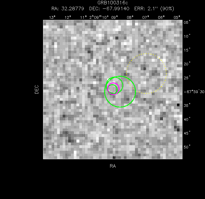 V-band image with the final position and all component positions