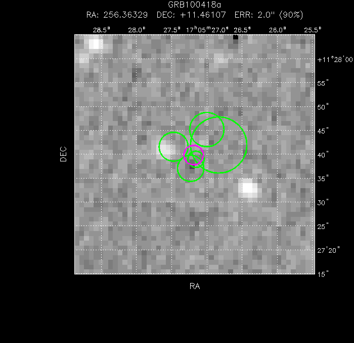 V-band image with the final position and all component positions