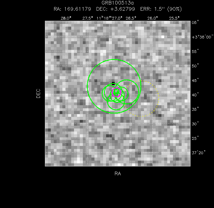 V-band image with the final position and all component positions