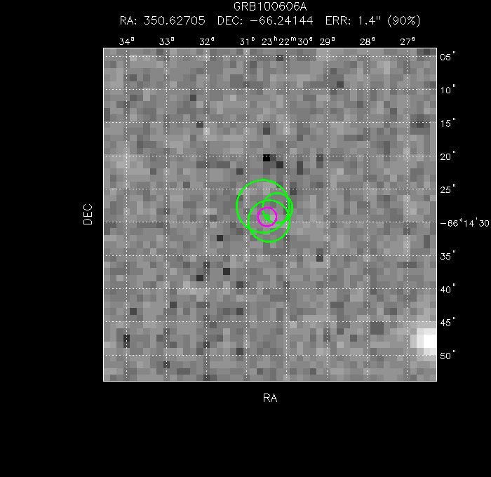 V-band image with the final position and all component positions