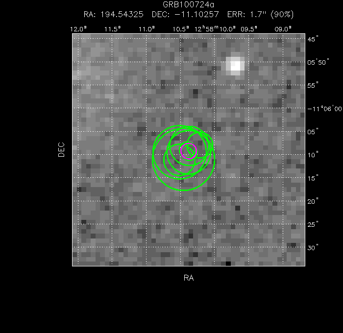 V-band image with the final position and all component positions