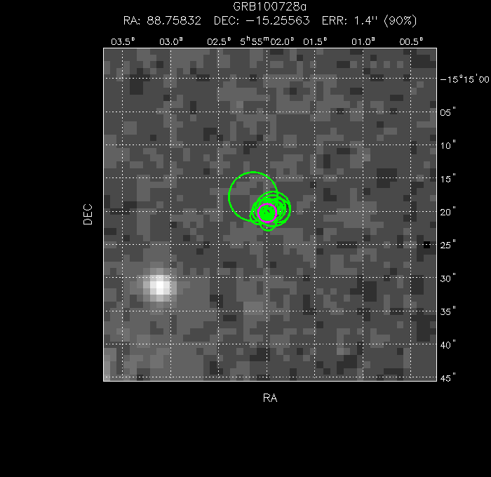 V-band image with the final position and all component positions