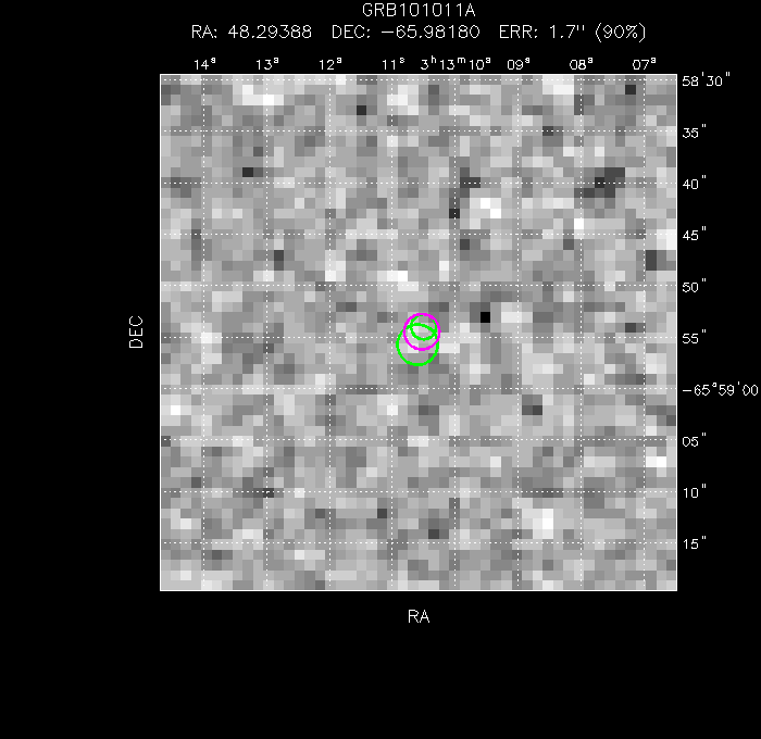 V-band image with the final position and all component positions