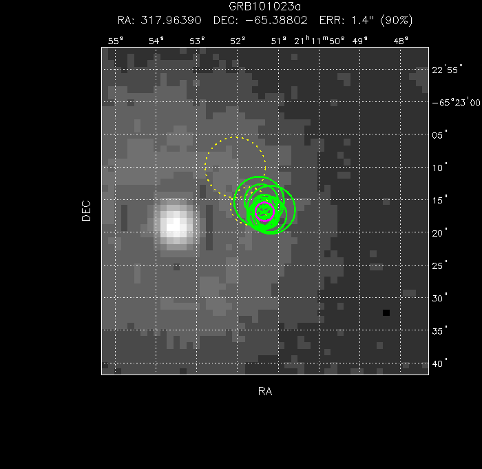 V-band image with the final position and all component positions