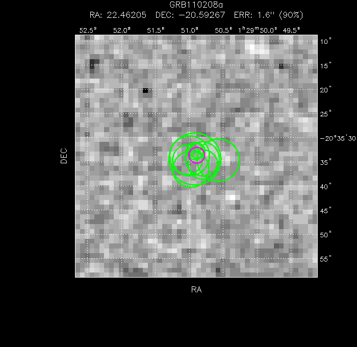 V-band image with the final position and all component positions