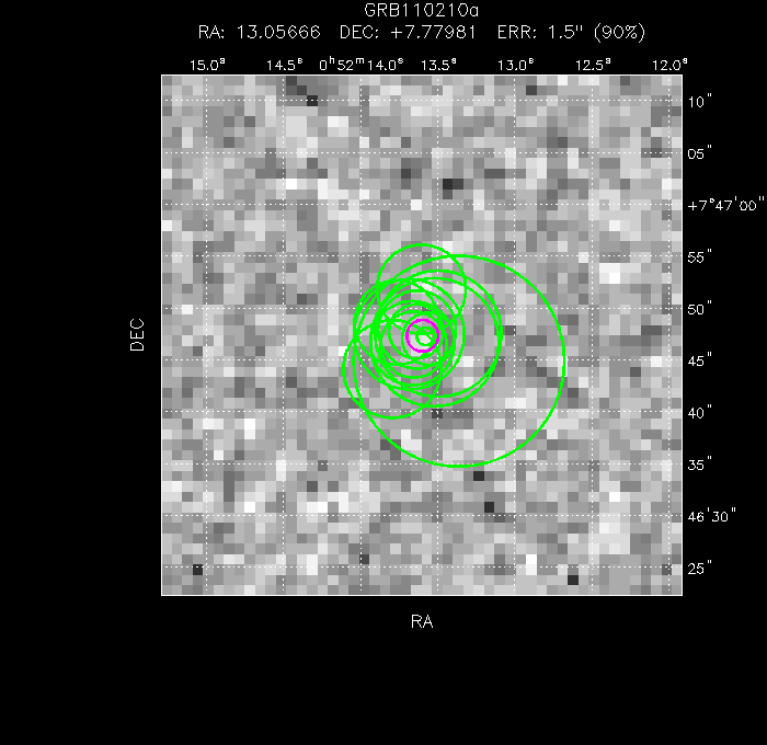 V-band image with the final position and all component positions