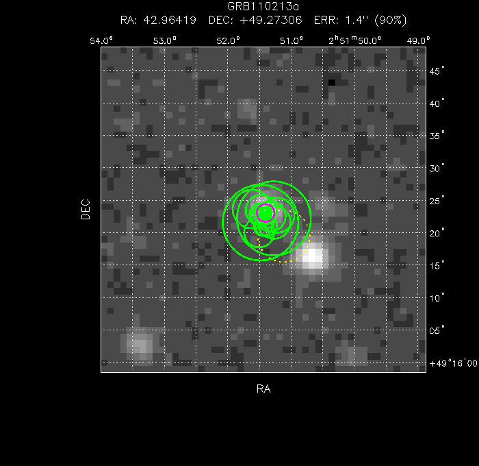 V-band image with the final position and all component positions