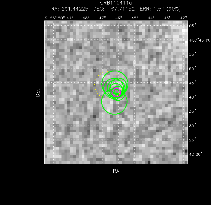 V-band image with the final position and all component positions