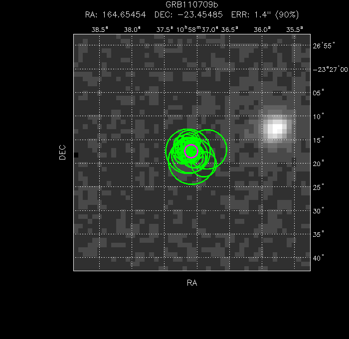 V-band image with the final position and all component positions