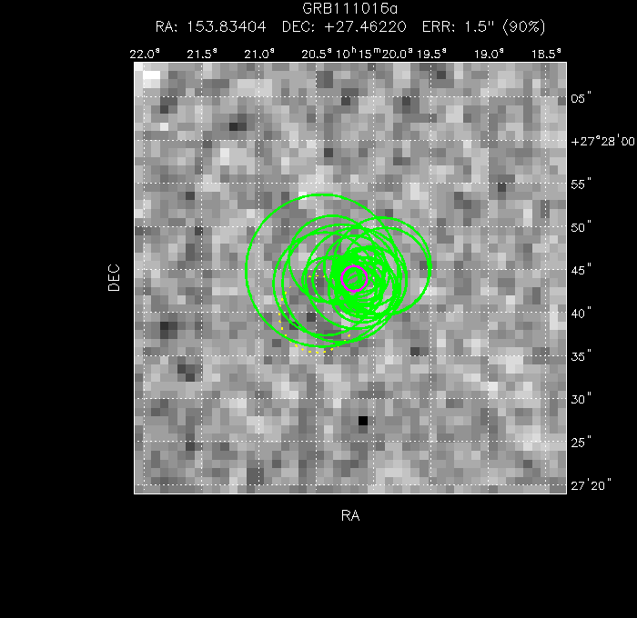 V-band image with the final position and all component positions