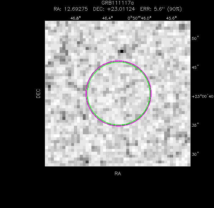 V-band image with the final position and all component positions