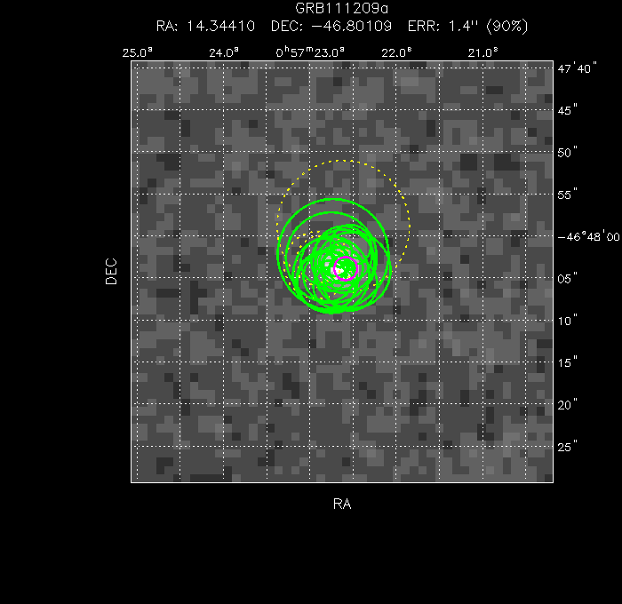 V-band image with the final position and all component positions