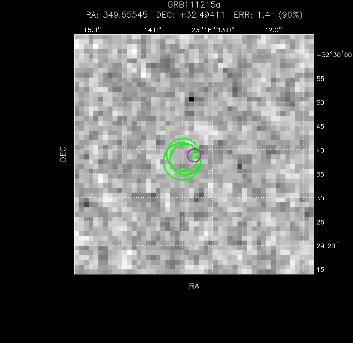 V-band image with the final position and all component positions