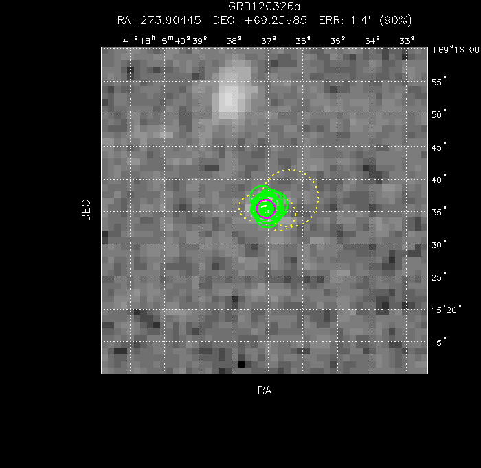 V-band image with the final position and all component positions