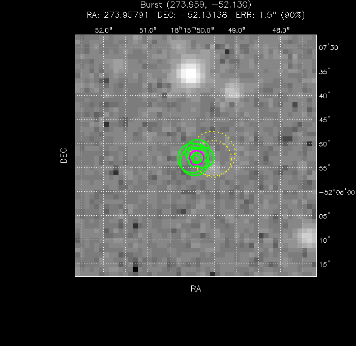 V-band image with the final position and all component positions