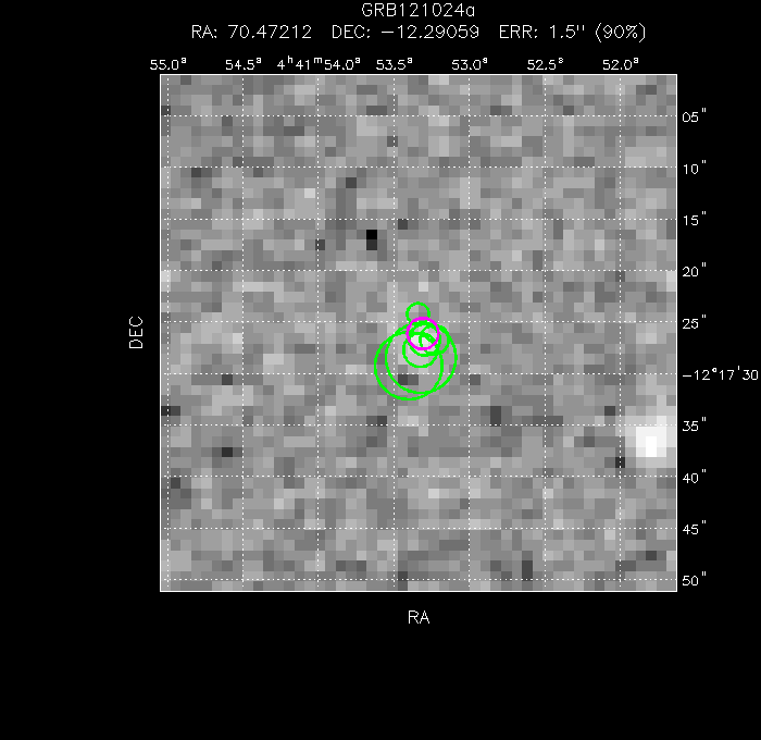 V-band image with the final position and all component positions